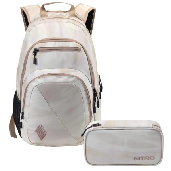 Nitro Schulrucksack Set "Stash" (Dune) mit Schlamper