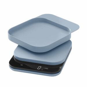 Rosti Küchenwaage MENSURA dusty blue mit LED Anzeige bis 10kg