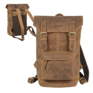 Rucksack Leder 25x37cm "Vintage" antikbraun Greenburry 1689S-25