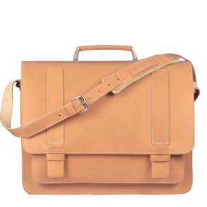 Aktentasche Leder 42x32cm mit 3 Fächern "Classic" natur 2458N-11 Ruitertassen