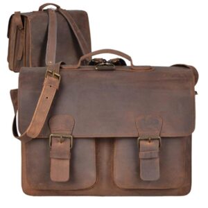 Aktentasche Leder 42x31cm 3 Fächer und Rückengurte "Classic Satchel" ranger braun 2258-73 Ruitertassen