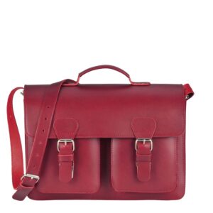 Aktentasche Leder 38x27cm mit 2 Fächern "Classic" rot 2133-15 | Ruitertassen