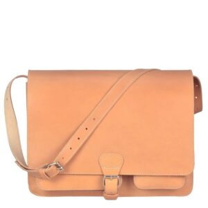 Umhängetasche Leder 40x30cm mit 2 Fächern "Classic" natur 2537-10 Ruitertassen