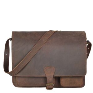 Umhängetasche Leder 40x30cm mit 2 Fächern "Classic" ranger braun 2537-73 Ruitertassen