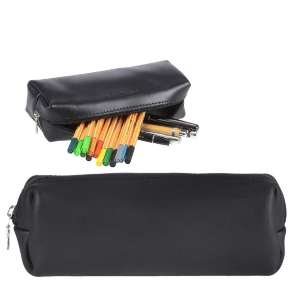 Schlampermäppchen Leder 22x9x6cm "Classic" schwarz Ruitertassen