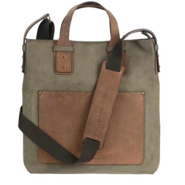 Shopper Leder 36x38cm "Leisure" khaki ranger Ruitertassen 4043-75
