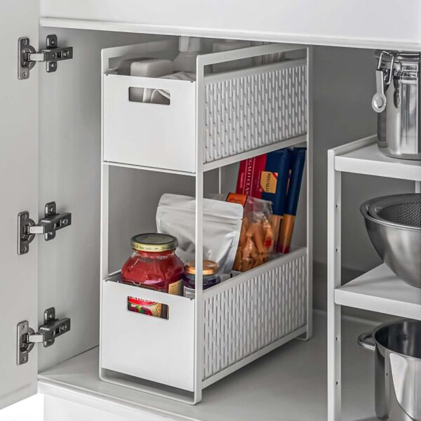 Schrank-Aufbewahrungskorb-Set 32x46x16cm "Tower" weiß Yamazaki Home 5218
