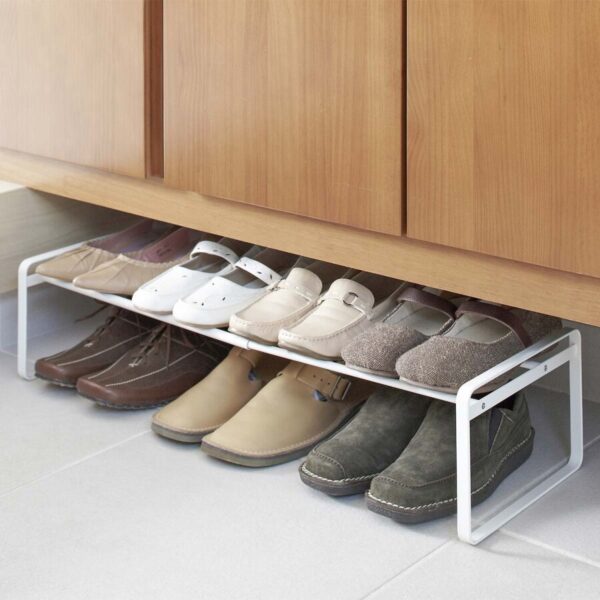 Schuhregal 40-70x17x25cm ausziehbar "Frame" weiß Yamazaki Home 7209