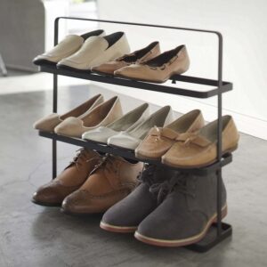 Schuhregal 50x46x14cm mit 3 Reihen tragbar "Tower" schwarz Yamazaki Home 2481
