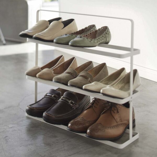 Schuhregal 50x46x14cm mit 3 Reihen tragbar "Tower" weiß Yamazaki Home 2480