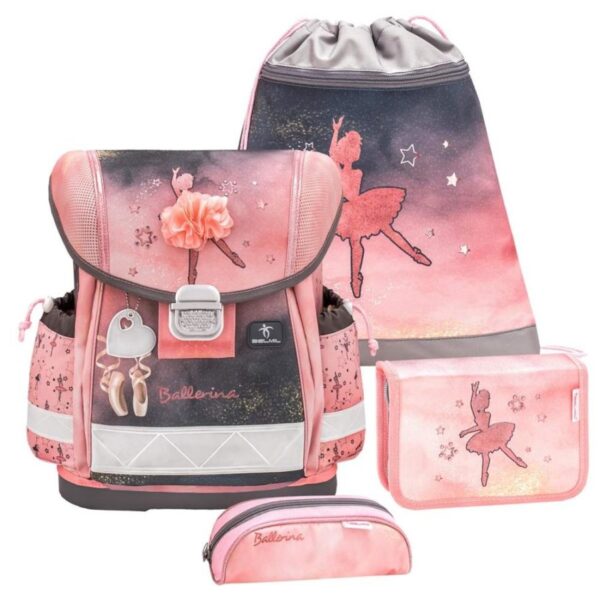 Belmil Schulranzen Set Mädchen Ballerina Black Pink "Classy", ab 1.Klasse Grundschule