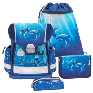 Belmil Schulranzen Set Mädchen Dolphins (Motiv: Delfin) "Classy", ab 1.Klasse Grundschule