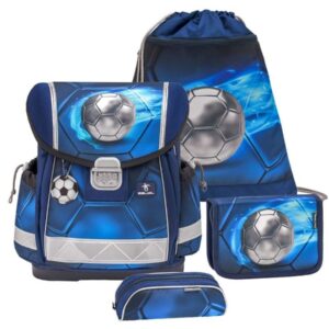 Belmil Schulranzen Set Jungen Football 4 (Motiv: Fußball) "Classy", ab 1.Klasse Grundschule