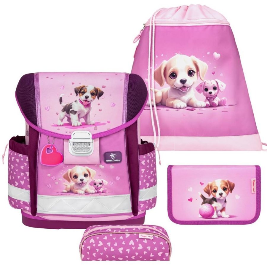 schulranzen set classy 4tlg little puppies motiv hundewelpen