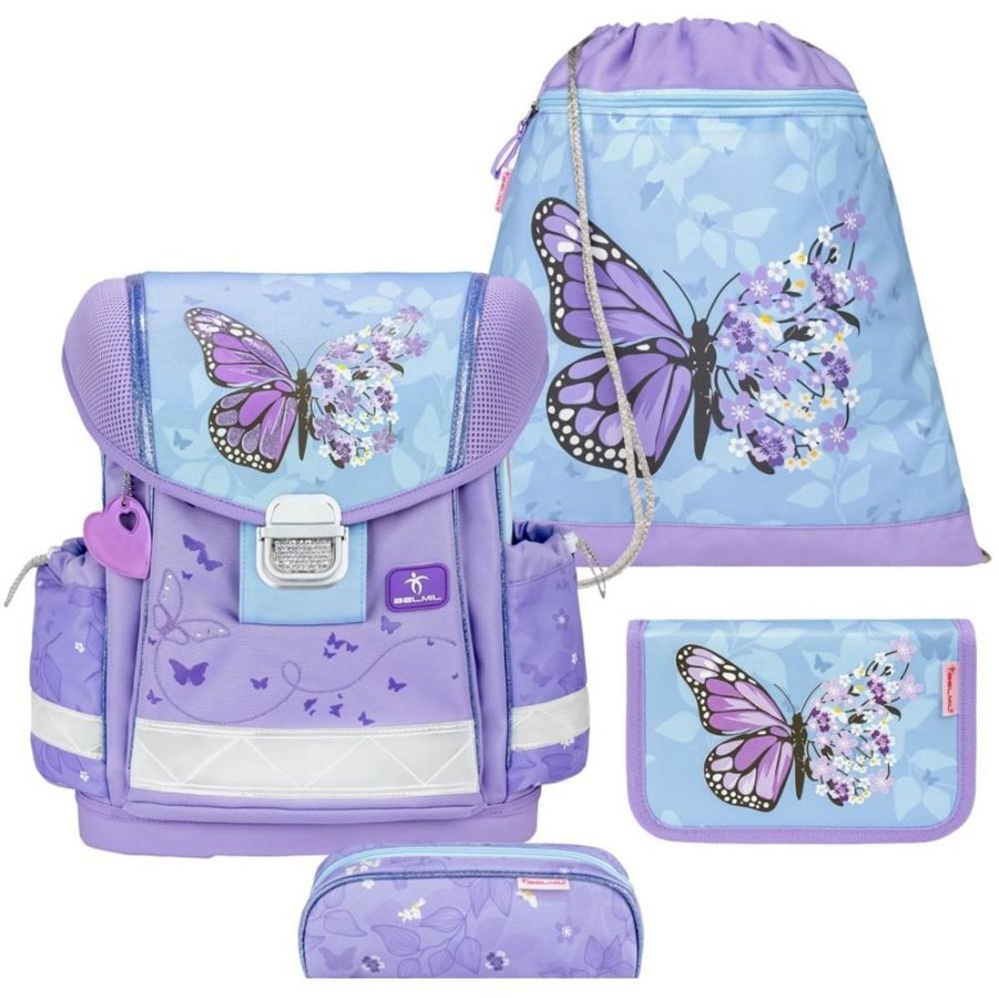 schulranzen set classy 4tlg purple blue butterfly motiv schmetterlinge