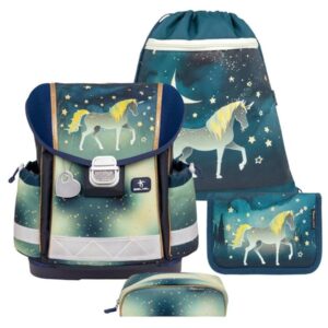 Belmil Schulranzen Set Mädchen Sparkeling Unicorn (Motiv: Einhorn) "Classy", ab 1.Klasse Grundschule