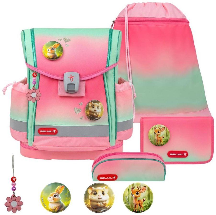 schulranzen set classy plus mit patch 5tlg mint rose ombre