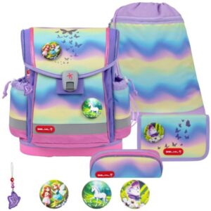 Schulranzen-Set CLASSY-PLUS mit PATCH 5tlg Rainbow Ombre