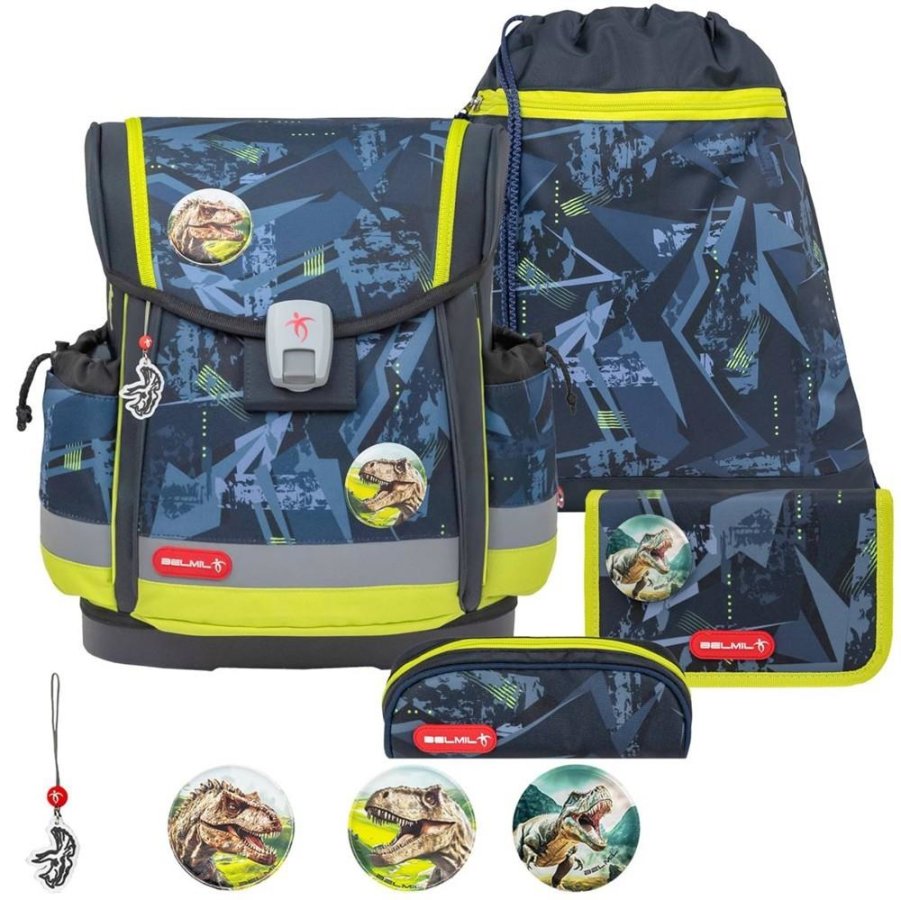 schulranzen set classy plus mit patch 5tlg t rex lime