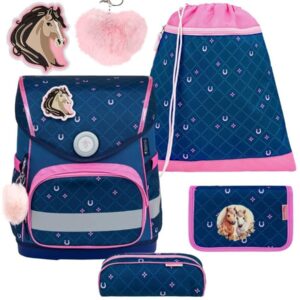 Schulranzen Set COMPACT mit PATCH 5tlg Meet your Horses