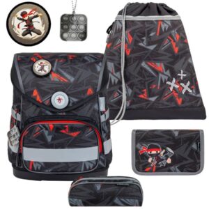 Schulranzen Set COMPACT mit PATCH 5tlg Ninja