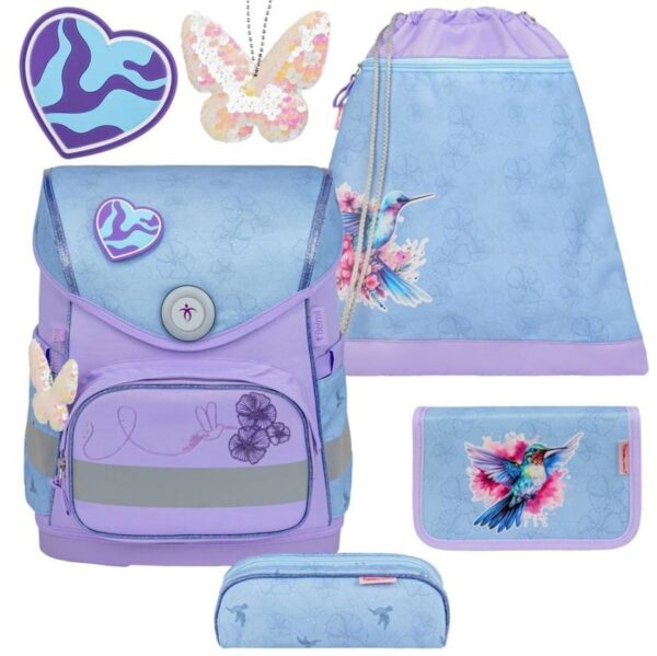 Schulranzen Set COMPACT mit PATCH 5tlg Tropical Hummingbird