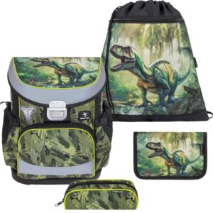 Belmil Schulranzen Set Jungen Lost World (Motiv: Dinosaurier) "Mini Fit" für kleinere Kinder, ab 1.Klasse Grundschule