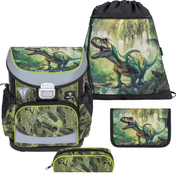 Belmil Schulranzen Set Jungen Lost World (Motiv: Dinosaurier) "Mini Fit" für kleinere Kinder, ab 1.Klasse Grundschule