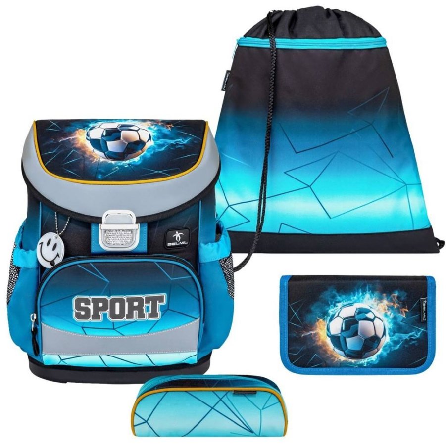 schulranzen set mini fit 4tlg fuer kleinere kinder fire football motiv fussball