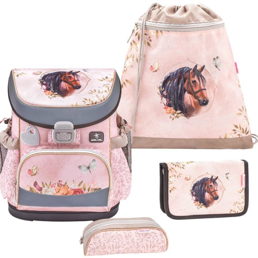 schulranzen set mini fit 4tlg fuer kleinere kinder horse chestnut motiv pferd