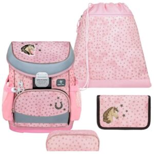 Belmil Schulranzen Set Mädchen Star Horses (Motiv: Pferde) "Mini Fit" für kleinere Kinder, ab 1.Klasse Grundschule