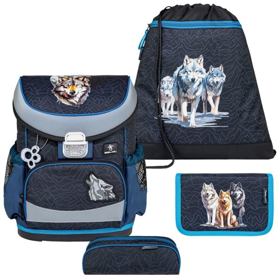 schulranzen set mini fit 4tlg fuer kleinere kinder wolves pack