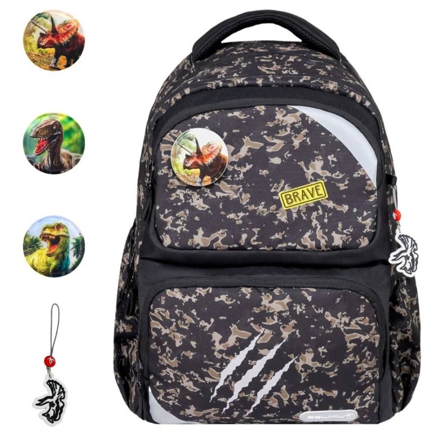 schulrucksack maxi pack mit patches dinosaur world ab 3 klasse
