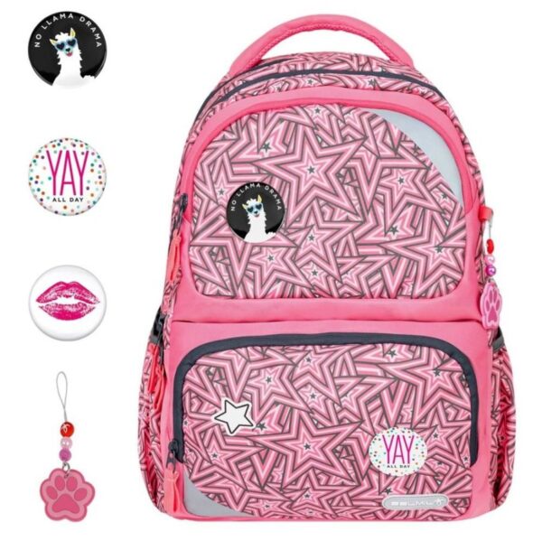Belmil Schulrucksack MAXI PACK mit Patches "Love Stars"