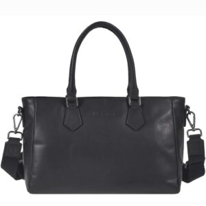 Shopper Leder 34x21cm "Pure Black" schwarz Greenburry 1111-20