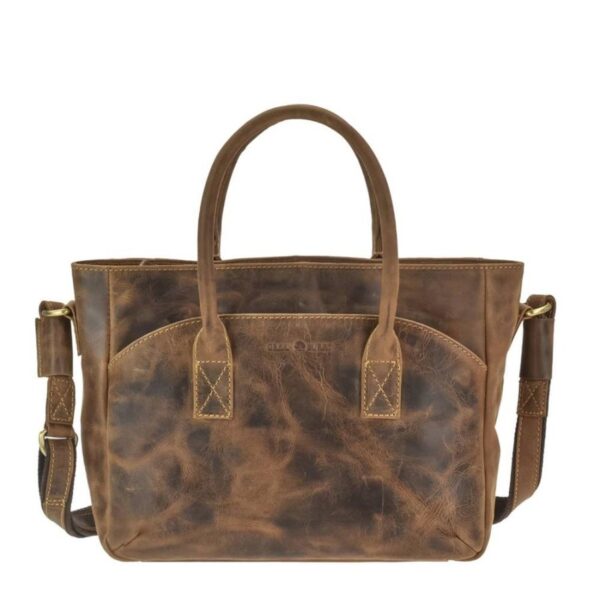 Greenburry Shopper Leder 36x23cm "Vintage" antikbraun