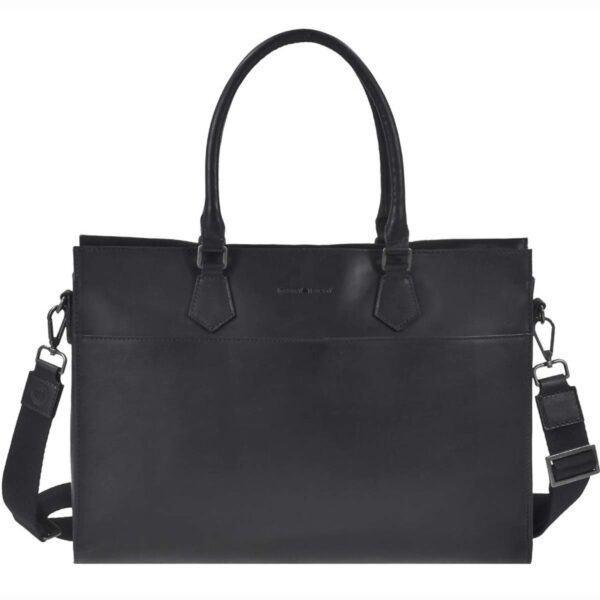 Shopper Leder 40x29cm "Pure Black" schwarz Greenburry 1112-20