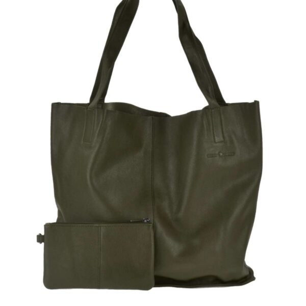 Greenburry Shopper Leder 43x31cm "Carmen" oliv