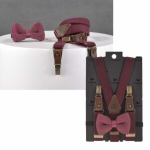 Hosenträger Kinder Set mit Fliege Jungen "KIDS" Mr Buck Burgundy