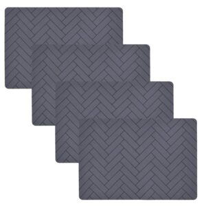 Södahl Tischset Platzdecken Set grau 33x48 Silikon abwaschbar