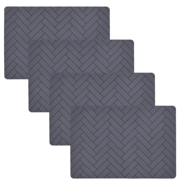 Södahl Tischset Platzdecken Set grau 33x48 Silikon abwaschbar