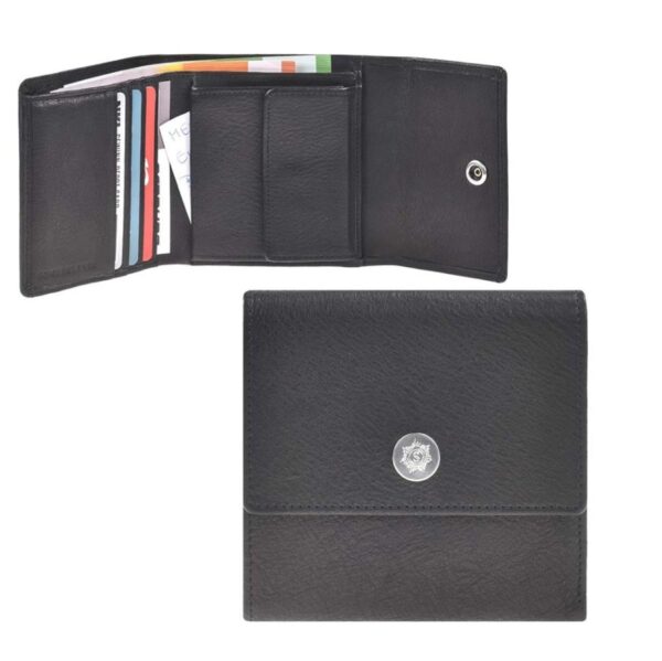 Geldbörse Leder 10x10cm "Prien" schwarz Sonnenleder 822-150-02