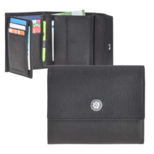 Geldbörse Leder 12x10cm "Rems" schwarz Sonnenleder 822-400-02