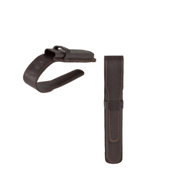 Schreibgeräteetui Leder 15x2cm "Handke" für 1 Stift mocca Sonnenleder