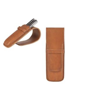 Schreibgeräteetui Leder 15x5cm "Karasek" für 2 Stifte naturbraun Sonnenleder