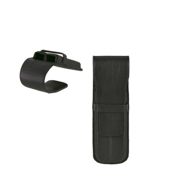 Schreibgeräteetui Leder 15x5cm "Karasek" für 2 Stifte schwarz Sonnenleder