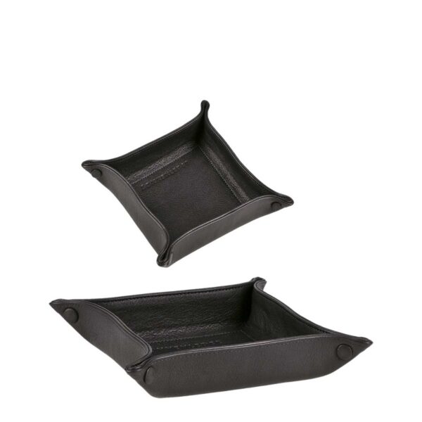 Schlüsselschale Leder 20x20cm "Taschenleerer" schwarz Sonnenleder