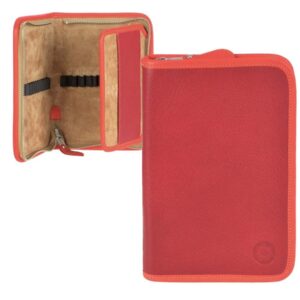 Sonnenleder Schüleretui Leder NILS mit 1 Klappe rot/orange