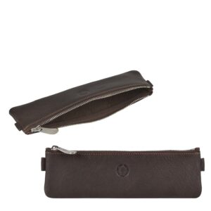 Stiftemäppchen Leder 19x6cm klein "Boldt" mocca Sonnenleder