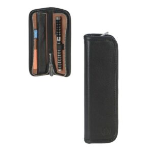 Federmäppchen Leder 17x5cm "Kant" für 1 Füller schwarz Sonnenleder